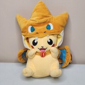 Cute Pikachu Plush Toy with Charizard Costume